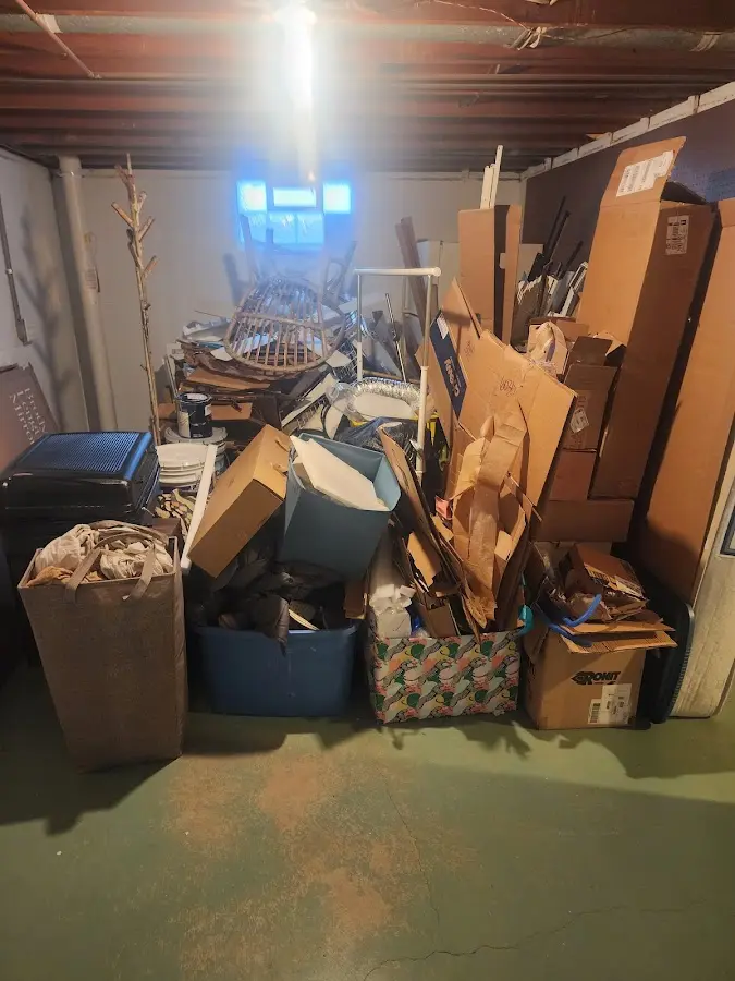 Roll-off dumpster container at job site for 15 Yard Dumpster Rental in Sallisaw